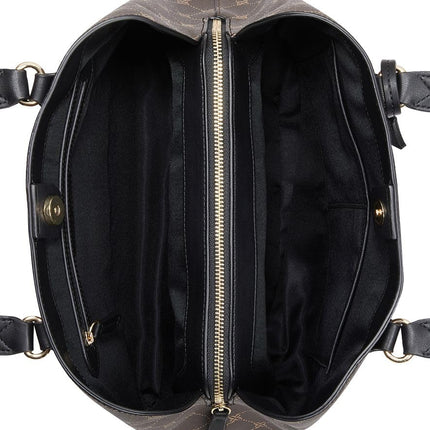 NINE WEST Women's Brooklyn Jet Set Carryall Satchel, Brown/Black, One Size