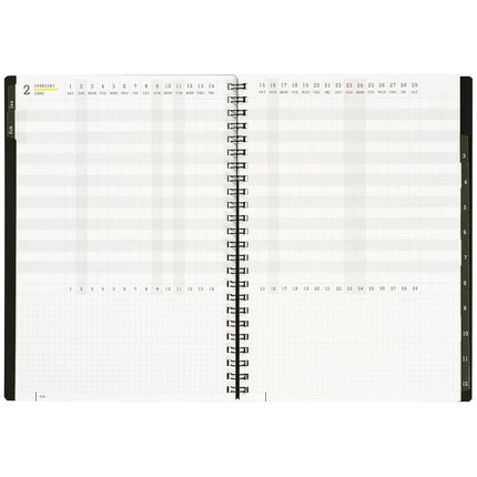 Maruman MNEMOSYNE Monthly Diary 2025, Monthly Planner with Tabs, 8.27 x 5.83 Inches (A5), 1 ea (MND283-25)