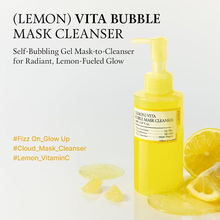 FULLY Lemon Vita Bubble Mask Cleanser 150ml, Gel-to-Foam Face Wash