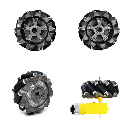 DWWTKL DIY Mecanum Wheel Car Kit with Metal Chassis and TT Motor Smart Robot 4WD Omnidirectional Car Programming Kit with Speed Encoder for Arduino/Microbit/Raspberry Pi for Adult Age 15+(Unassembled)
