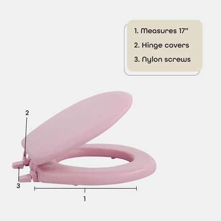 Achim Home Furnishings TOVYSTTR04 Fantasia Standard Toilet Seat, 17-Inch, Soft Tea Rose