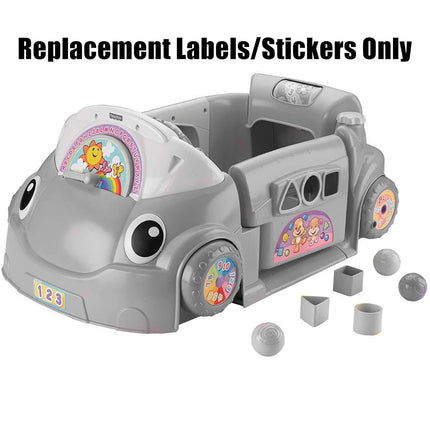 Replacement Parts Laugh and Learn Car - Fisher-Price Laugh and Learn Crawl Around Car CDC78 and DJD09 ~ Replacement Stickers ~ Styles May Vary from Photo