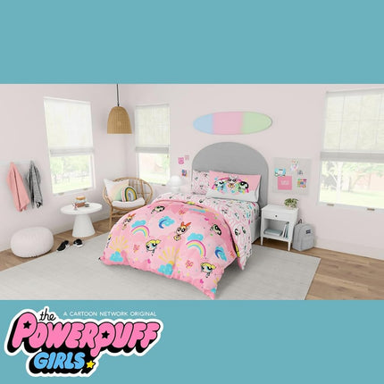 Franco Collectibles Powerpuff Girls Bedding 7 Piece Super Soft Comforter and Sheet Set with Sham, Full, (100% Official Licensed Product)