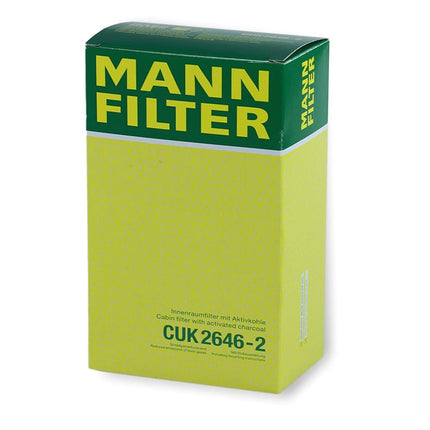 MANN-FILTER CUK 2646-2 Cabin Air Filter Set (Set of 2) with Activated Carbon - For Cars