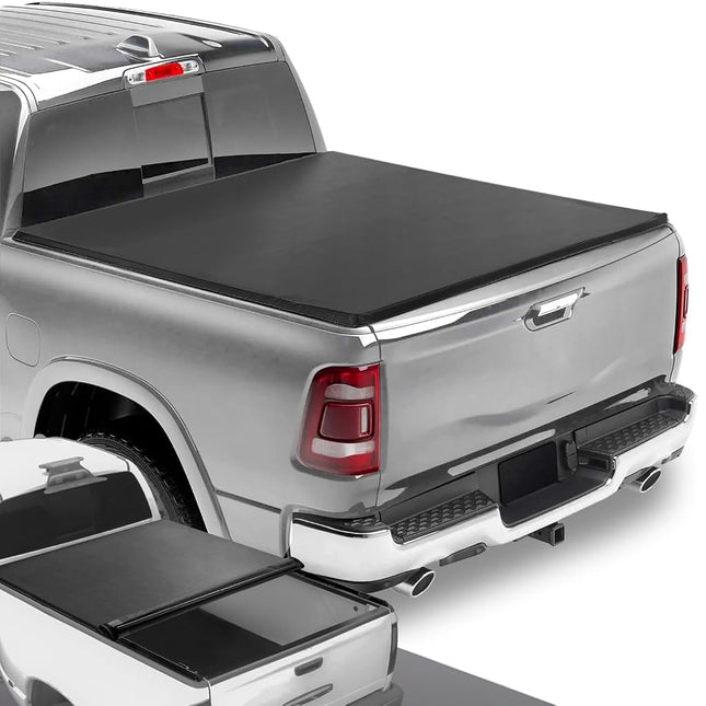 DNA Motoring TTC-RU-020 Soft Vinyl Roll-Up Tonneau Cover Compatible with 02-08 Dodge Ram 1500 6.5Ft Fleetside Bed