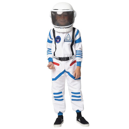 Spooktacular Creations Child Halloween Astronaut Costume, Unisex Pilot Jumpsuit With Astronaut Helmet, Costumes for Kids, White, Small (5-7 yrs)