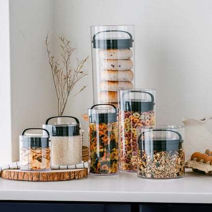 Evak Fresh Medium - Tall (2.2L), Airless Canister with Black handle, Clear
