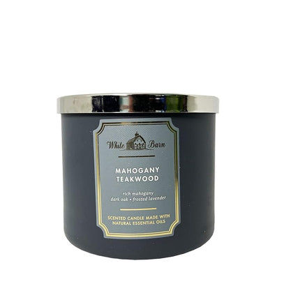White Barn Candle Bath & Body Works Vela de 3 mechas White Barn Mahogany Teakwood