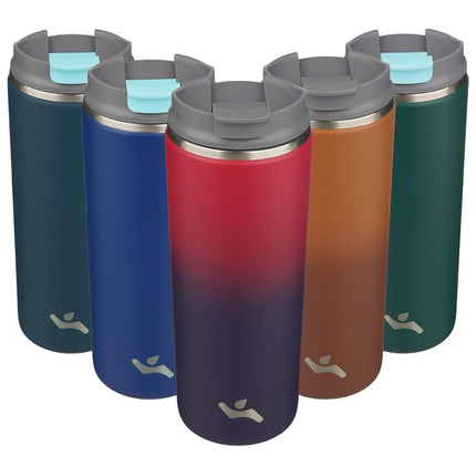 Konokyo Tumbler with Lid, 16 oz Travel Coffee Mug Double Wall Vacuum Stainless Steel Thermal Metal Cup Insulated Water Bottle,Rosy Red