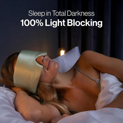Dore & Rose Deep Sleep Mask for Women and Men - 23 Momme Mulberry Silk Eye Mask for Sleeping and Travel, 100% Blackout, Adjustable Strap, Cooling Soft Black Silk Eyemask Award-Winning Luxury