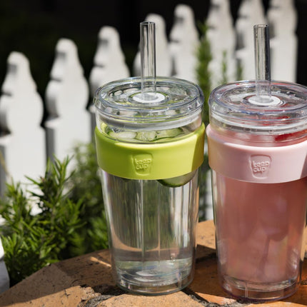 KeepCup Cold Cup, Reusable Iced Coffee Cup with Removable Tritan Plastic Sleeve and Straw Tumbler with Spillproof Lid, Reusable Straw Included, BPA Free, Dishwasher Safe, 454ml 16oz Chartreuse