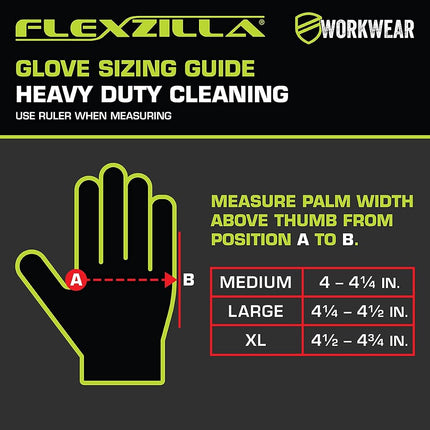Flexzilla Pro GC400PM Guantes de limpieza de alta resistencia, neopreno, 13, negros, puño largo, medianos