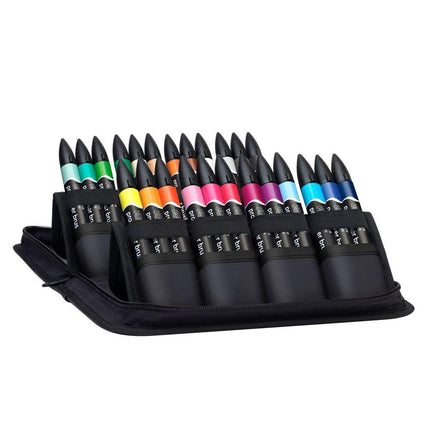 Winsor & Newton, Promarker Brush, Student Designer Wallet, Set of 24, Alcohol Based Dual Tip Markers