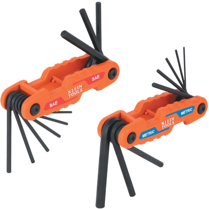 KLEIN TOOLS Folding Hex Key Set, Metric & SAE, 17-