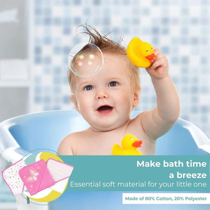 Spasilk 23-Piece Essential Baby Bath Gift Set, Pink Butterfly
