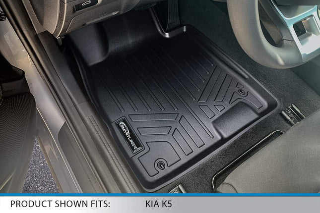 SMARTLINER Custom Floor Mats and Cargo Liner Set Black Compatible With 2021-2022 Kia K5 (Only AWD Models)