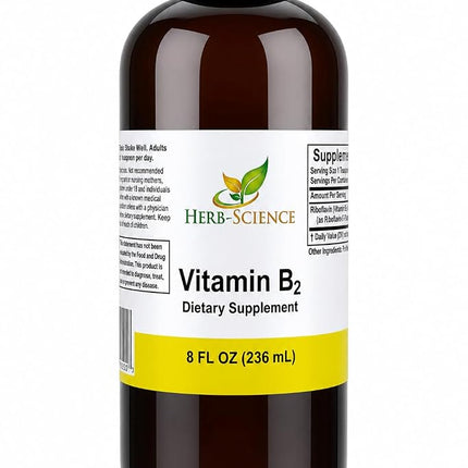 Liquid Vitamin B2 Riboflavin Drops, Alcohol-Free L