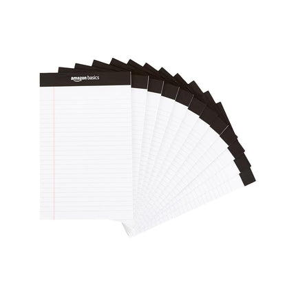Amazon Basics Narrow Ruled Writing Pads, 50 Sheets