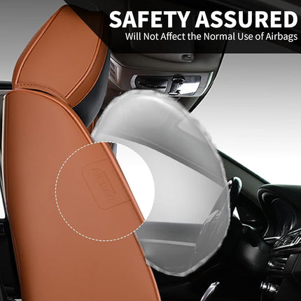 FLORICH Fundas de asiento, juego completo de fundas de asiento marrones, impermeables, cojín de asiento de cuero para automóvil, protector de asiento de automóvil, ajuste universal para la mayoría de automóviles, camiones, SUV, marrón y negro
