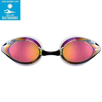 Arena Tracks Mirror Swim Goggles White, Red Copper, Black