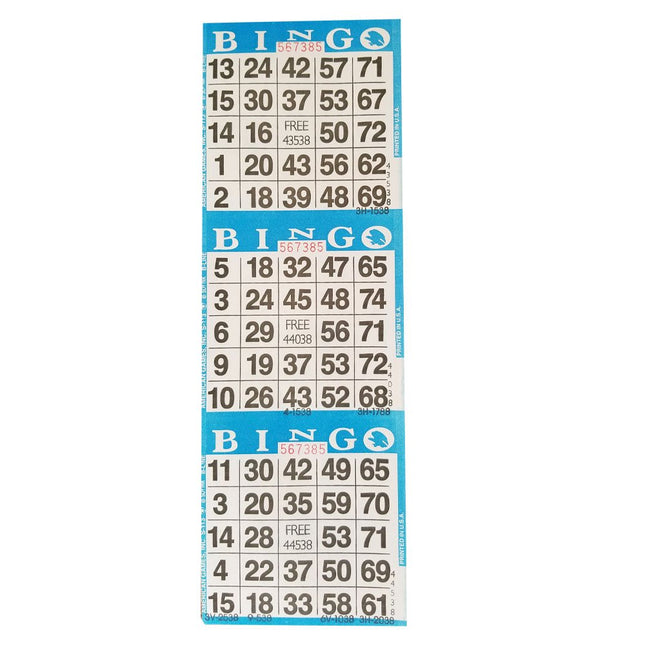 American Games Bingo Paper Game Cards - 3 Cards - 5 Sheets - 100 Books of 5 Sheets