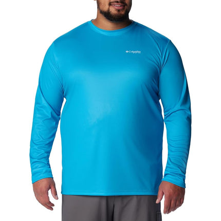 Columbia Men's Terminal Tackle PFG Fish Flag Long Sleeve T-Shirt, Ocean Blue/Coll Navy Offshore Slam, X-Small