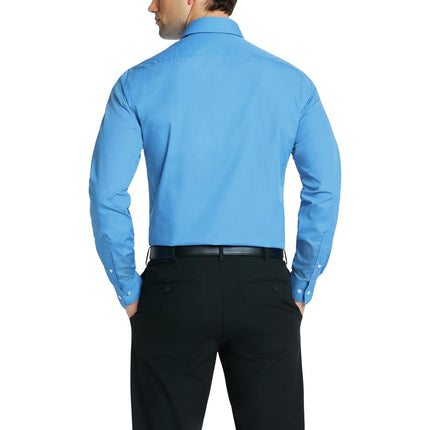 Van Heusen Men's Dress Shirt Fitted Poplin Solid, Pacifico, 17" Neck 32"-33" Sleeve