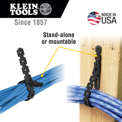 Klein Tools 450-700 Stretch Cable Tie Roll, Cable Management for Cord and Wire with Dispenser Box, Nylon Strap, Mountable, 75-Foot