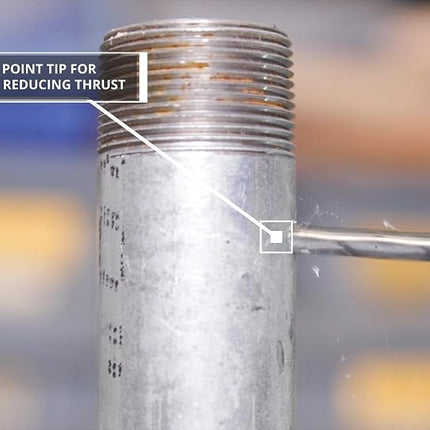 Broca Drill America de contratista de acero de alta velocidad con vástago reducido de 1-13/32" negro y dorado con vástago de 1/2" de 3 caras, serie KFD3F