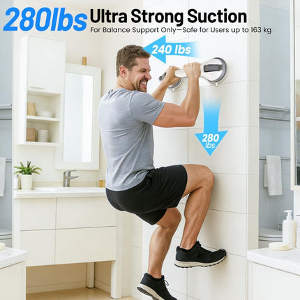 Quiheat 2PK Grab Bars for Shower Handle, Elderly Assistance Products, Black