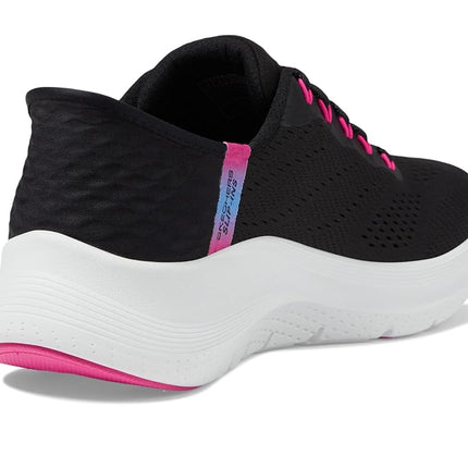 Skechers Slip ins Arch Fit 2.0 Easy Chic Running Trainers Black/Hot Pink 7 UK