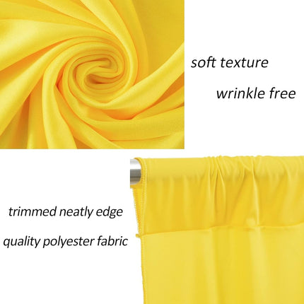 AK Trading CO. Rideaux en polyester 3 m x 3 m avec poches pour tringle – Décorations pour mariage, cérémonie, fête, maison, fenêtre – Jaune