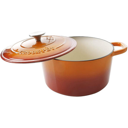 Crock-Pot Artisan Round Enameled Cast Iron Dutch Oven, 5-Quart, Sunset Orange
