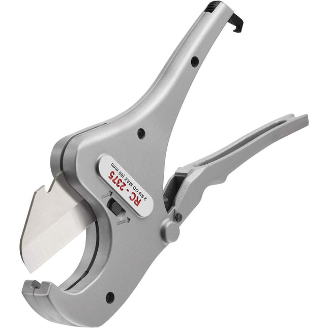 RIDGID 30088 Model RC-2375 Ratchet Action Plastic Pipe and Tubing Cutter, 1/8-inch to 2-3/8-inch Pipe Cutter, Chrome
