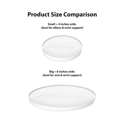 jelbows Desktop Size Clear Ergonomic Gel Wrist Rest Arm Elbow Pads - Perfect Solution for Computer Gaming Carpal Tunnel Bursitis Arthritis Syndrome Relief by jelbows (2 Pack)