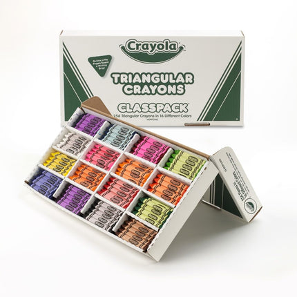 Crayola BIN528039 Caja de Crayones Triangulares para Clases, 16 Colores, 256 Unidades