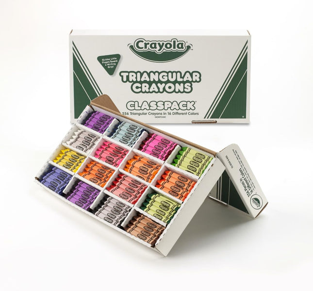 Crayola BIN528039 Triangular Crayon Classpack, 16 Colors, 256 Count