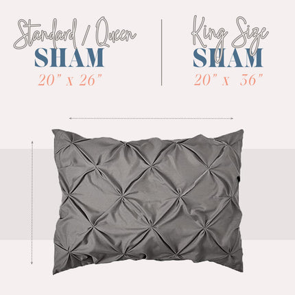 Juego de 2 fundas de almohada Elegant Comfort, diseño de pliegues fruncidos, calidad egipcia 1500 hilos, diseño elegante, fácil cuidado, resistente a arrugas y manchas, juego de 2 fundas de almohada, King plisado, blanco