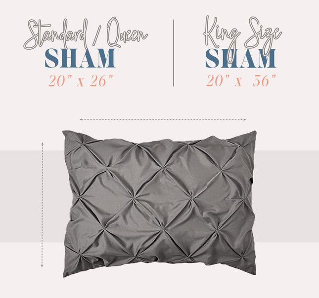Juego de 2 fundas de almohada Elegant Comfort, diseño de pliegues fruncidos, calidad egipcia 1500 hilos, diseño elegante, fácil cuidado, resistente a arrugas y manchas, juego de 2 fundas de almohada, King plisado, blanco