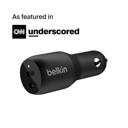 Cargador de coche Belkin USB-C PD 36W (cargador de coche de doble puerto USB-C de 18W con suministro de energía para iPhone de las series 14 y 13, Samsung, Google y más)
