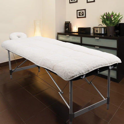 ForPro Premium Quilted Fleece Table Pad Set, Natural, Extra Soft, Hypoallergenic, for Massage Tables, Includes Massage Table Pad and Face Rest Cover