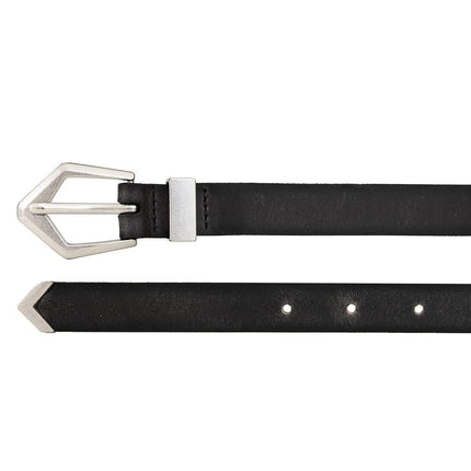 Lucky Brand Women's Leather Bold Fashion Statement Belts, Diamond Buckle - Black, S