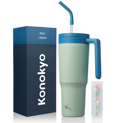 Konokyo Insulated Tumbler with Handle and Straw,40