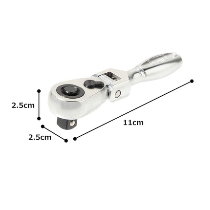 TONE Short Ratchet Handle Flex Head (Socket Hold Type) RH3FHS 3/8" Inch Drive