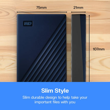 WD 5TB My Passport for Mac portable external storage, USB 3.0, Mac Compatible external hard drive, software for device management, backup and password protection, Time Machine Ready, Midnight Blue