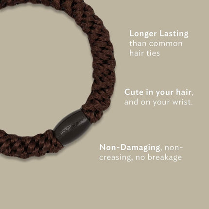 L. Erickson Grab & Go Ponytail Holders, Classic, Set of Eight - Exceptionally Secure with Gentle Hold