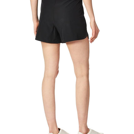 Nautica Women's Solid 4 1/2" Core Stretch Boardshort with Adjustable Waistband Cord, Black, Medium