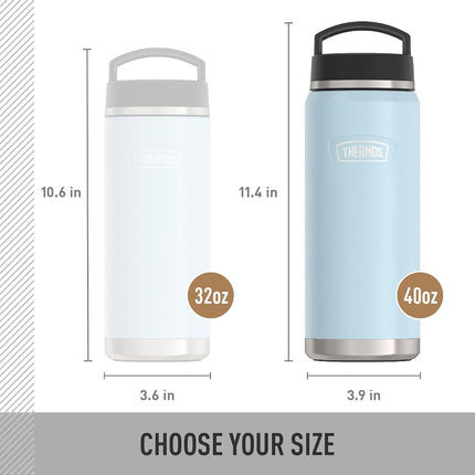 Glacier-40 oz Stainless Steel Water Bottle w/Screw Top
