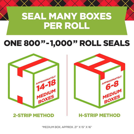 Scotch Sure Start Packing Tape, Clear, Holiday Wrapping Tape with Quiet Unwind and Easy Start, 1.88 in. x 25 yd., 6 Tape Rolls