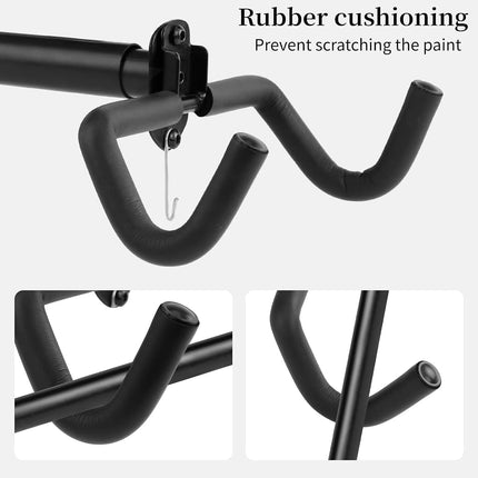 CYFIE Bike Wall Mount Garage Rack Hanger, Adjustable Horizontal Bicycle Garage Storage Hooks Indoor Bike Hook Holder for Haning Mountain Road Hybrid Bike in Apartment (2 Pack)